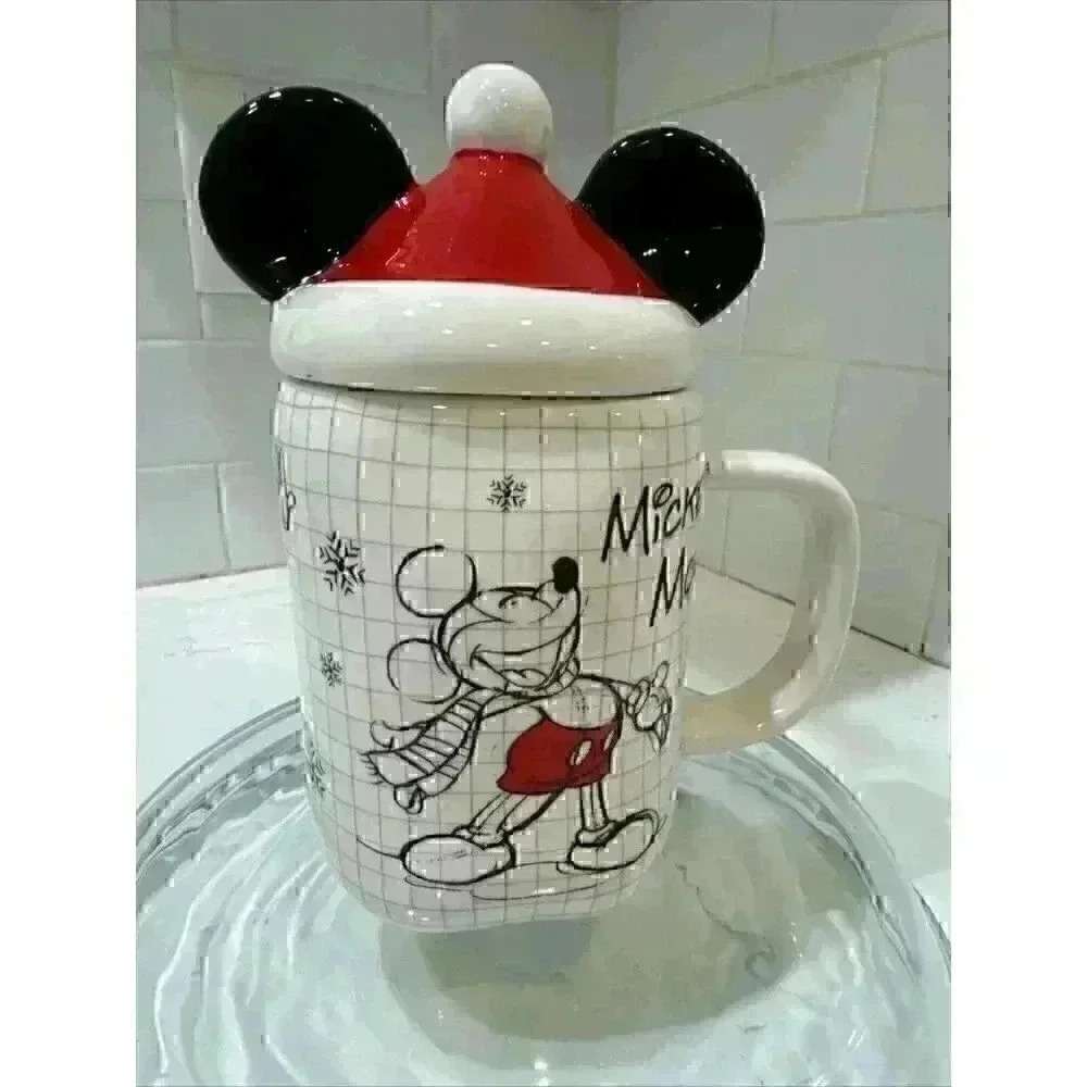Disney Mickey Mouse Sketchbook Christmas w Santa Hat Topper Mug